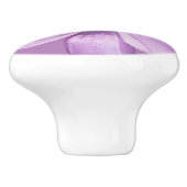 Bouton De Porte En Céramique Abeille sur fleur violette (Côté)