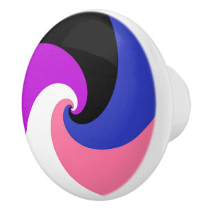 Bouton De Porte En Céramique Abstract Genderfluid Pride Flag     