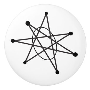 Bouton De Porte En Céramique Abstrait Atomique Moderne Milieu de Siècle MCM Art