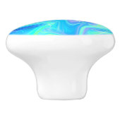 Bouton De Porte En Céramique Abstrait bleu turquoise (Côté)