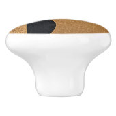 Bouton De Porte En Céramique Abstrait Burlap Texture Brown, noir & or (Côté)