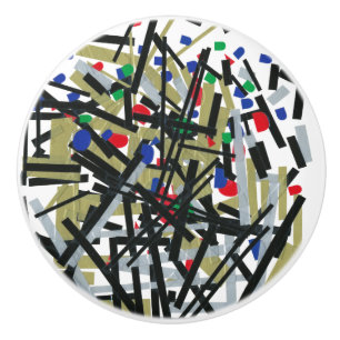 Bouton De Porte En Céramique Abstrait dans les formes de bande et de lettres 1