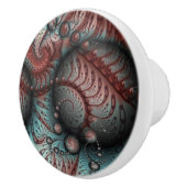 Bouton De Porte En Céramique Abstrait Imaginaire dynamique Fractal Art Brown Bl (Droite)