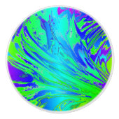 Bouton De Porte En Céramique Abstrait Splashing Rainbow Liquid (Devant)