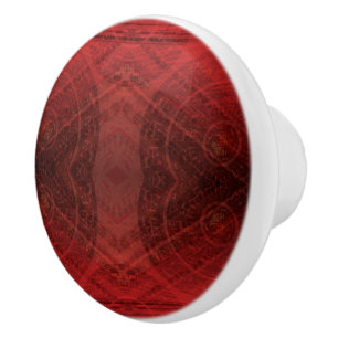 Bouton De Porte En Céramique Acceptation Médaillons de méditation rouge