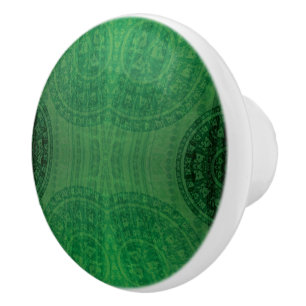 Bouton De Porte En Céramique Acceptation Médaillons de méditation verte
