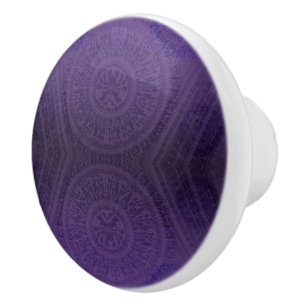 Bouton De Porte En Céramique Acceptation Médaillons de méditation violette