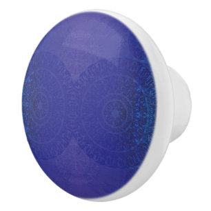 Bouton De Porte En Céramique Acceptation Médaillons de violet violet bleu Ind