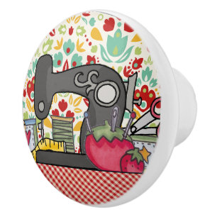 Bouton De Porte En Céramique Accessoires de machine à coudre et d'artisanat vin