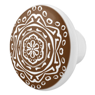 Bouton De Porte En Céramique Acorn Mandala