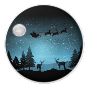Bouton De Porte En Céramique Adorable Rindeer La Nuit