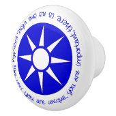 Bouton De Porte En Céramique affirmation positive Vous êtes unique bleu (Droite)