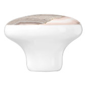 Bouton De Porte En Céramique Agate d'ivoire doré Marbre blanc (Côté)