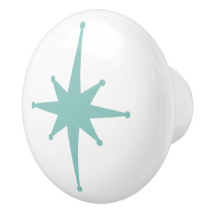 Bouton De Porte En Céramique Age atomique Retro les années 50 Starburst léger T