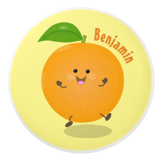 Bouton De Porte En Céramique Agréable agrumes d'orange (Devant)