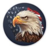 Bouton De Porte En Céramique Aigle à drapeau américain (Devant)