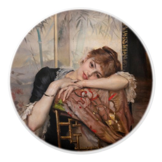 Bouton De Porte En Céramique Albert Edelfeel - La Parisienne / Virginie (Devant)