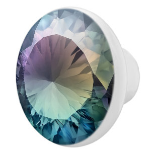 Bouton De Porte En Céramique Alexandrite Crystal Motif