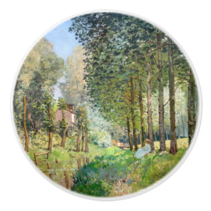 Bouton De Porte En Céramique Alfred Sisley - Repos au bord du ruisseau
