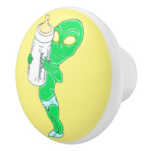 Bouton De Porte En Céramique Alien Baby Boy