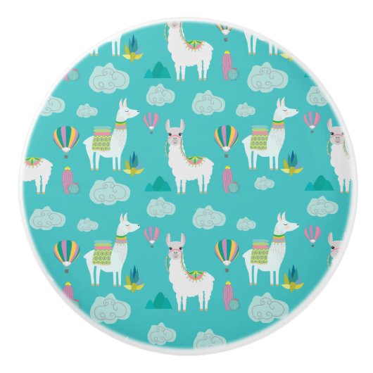 Bouton De Porte En Céramique Alpaga de lamas (Devant)