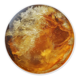 Bouton De Porte En Céramique Amber Nature Motif