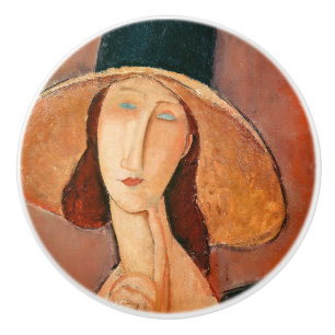 Bouton De Porte En Céramique Amedeo Modigliani - Jeanne Hebuterne en grand Casq