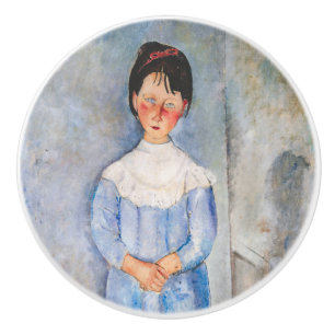 Bouton De Porte En Céramique Amedeo Modigliani - Petite fille en bleu