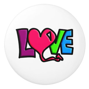 Bouton De Porte En Céramique Amour