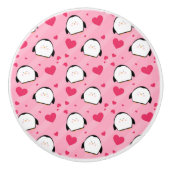 Bouton De Porte En Céramique Amour des pingouins (Devant)