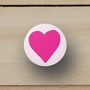 Bouton De Porte En Céramique Amour Fuchsia Cœur
