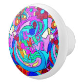 Bouton De Porte En Céramique amour super hippie (Droite)