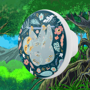 Bouton De Porte En Céramique amoureux de la jungle mignonne