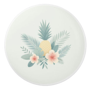 Bouton De Porte En Céramique Ananas floral & Hawaiian