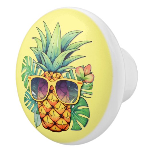 Bouton De Porte En Céramique Ananas hawaïen cool (Droite)