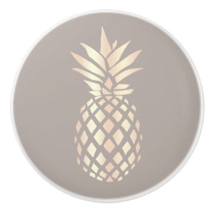 Bouton De Porte En Céramique Ananas rose et gris d'or d'en cuivre assez éléga