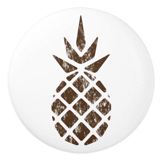 Bouton De Porte En Céramique Ananas rustique (Devant)