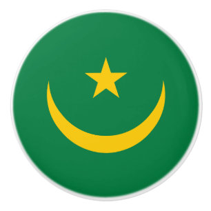 Bouton De Porte En Céramique Ancien drapeau mauritanien