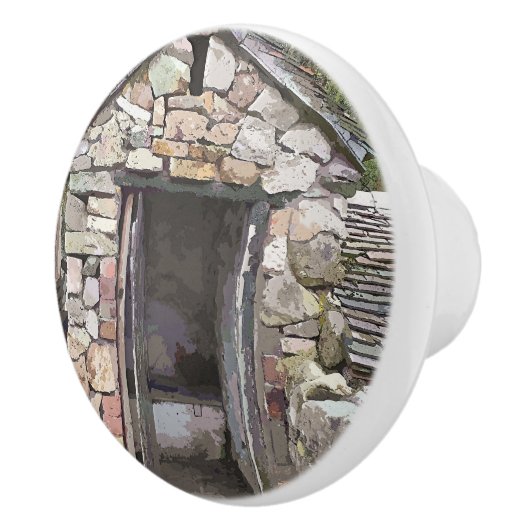 BOUTON DE PORTE EN CÉRAMIQUE ANCIENNE ANGLETERRE (Droite)