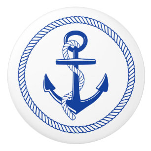 Bouton De Porte En Céramique Ancre et ligne marines nautiques Roping de bateau