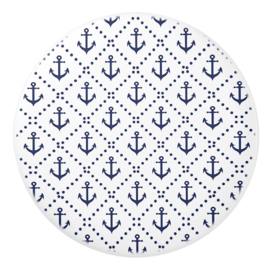 Bouton De Porte En Céramique Ancre maritime (Devant)