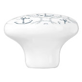 Bouton De Porte En Céramique Ancre maritime (Côté)