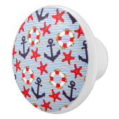 Bouton De Porte En Céramique Ancre maritime (Droite)