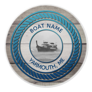 Bouton De Porte En Céramique Ancre nautique photo personnalisée