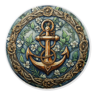 Bouton De Porte En Céramique Ancres Aweigh Ceramic Knob
