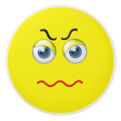 Bouton De Porte En Céramique Angry Face Emoji (Devant)