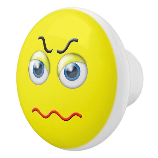 Bouton De Porte En Céramique Angry Face Emoji (Droite)