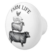 Bouton De Porte En Céramique Animaux de la ferme (Droite)