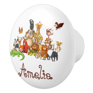 Bouton De Porte En Céramique Animaux personnalisés pour enfants 