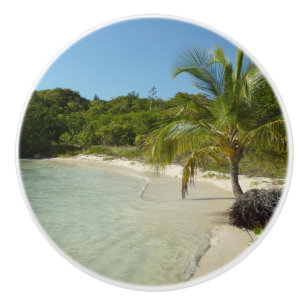 Bouton De Porte En Céramique Antiguan Beach Beautiful Tropical Landscape
